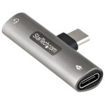 Startech. com adaptateur usb - c audio & chargeur - convertisseur prise audio mini jack aux trrs 3. 5mm ...