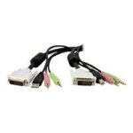 Startech. com c�ble de commutateur kvm dvi - d dual link usb 4 en 1 de 4, 5 m avec audio et microphone ...