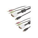 Startech. com câble kvm de 1. 80m usb dvi 4 en 1 avec prises audio et micro - 4x 3. 5 mm mâle - 2x dvi ... Startech. com câble kvm de 1. 80m usb dvi 4 en 1 avec prises audio et micro - 4x 3. 5 mm mâle - 2x dvi ...