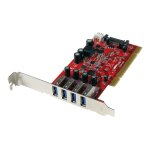 Startech. com carte contrleur pci  4 ports usb 3. 0 superspeed - adaptateur pci 4x usb a (f) avec alimentati ...