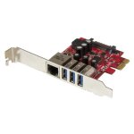 Startech. com carte pci express � 3 ports usb 3. 0 et 1 port gigabit ethernet avec uasp - adaptateur ...