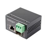 Startech. com convertisseur fibre rj45 poe + industriel 30w - sfp vers rj45 - gigabit fibre optique mono ...