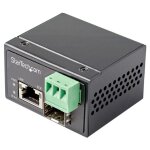 Startech. com convertisseur fibre rj45 poe + industriel 30w - sfp vers rj45 - gigabit fibre optique mono ...