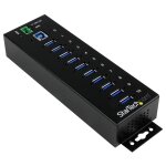 Startech hub usb 3. 0 - 10 ports - industriel concentrateur usb - avec protection contre surtensions ...