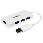 Startech hub usb 3. 0 � 4 ports avec c�ble int�gr� - concentrateur usb superspeed portable - mini hub ...