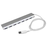 Startech hub usb 3. 0 compact � 7 ports avec c�ble int�gr� - concentrateur usb 3. 0 avec bo�tier en aluminium ...