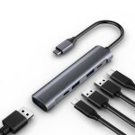 Station d'accueil 5 en 1 type c vers multi usb 3. 0, en alliage d'aluminium, sparateur usb, port type ...