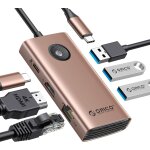 Station d'accueil, 6 en 1 usb c docking station avec hdmi 4k + pd100w + 3 x usb3. 0 + ethernet, adaptateur ...