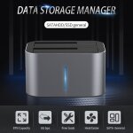 Station d'accueil double baie pour disque dur externe sata 3. 5 / 2. 5 pouces vers usb 3. 0 hdd ssd, ...