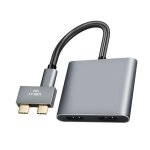 Station d'accueil hub 5 en 1, double type - c vers double hdmi, pour macbook pro / air usb - c - 2018, ...