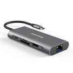 Station d'accueil pour macbook pro surface ipad, 8 en 1, adaptateur usb c vers hdmi, lecteur de carte ...