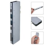 Station d'accueil portable 7 en 1 double type c, 5gbps, haute vitesse, usb 3. 0, adaptateur séparateur ... Station d'accueil portable 7 en 1 double type c, 5gbps, haute vitesse, usb 3. 0, adaptateur séparateur ...