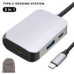 Station accueil portable haute vitesse 5gbps usb 3. 0, cble adaptateur 3 en 1 de type c vers hdmi + ...