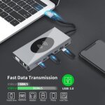 Station d'accueil portable multifonction usb c type c 12 en 1, hub 4k, usb 3. 0, pd, audio 3. 5mm, port ...