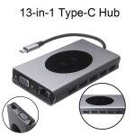 Station d'accueil portable multifonctionnelle, adaptateur d'extension universel, 13 en 1, type c vers ...