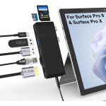 Station d'accueil surface pro 9, adaptateur hub surface pro 9 avec lan 100 mbps, 4k hdmi, 100w usb - ...