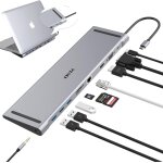 Station d'accueil usb c 10 en 1 hub usb c avec 4k hdmi, vga, 3 ports usb 3. 0, usb - c, gigablit ethernet ...