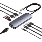 Station d'accueil usb c double moniteur 10 en 1, adaptateur usb - c vers hdmi vga avec charge ethernet ...