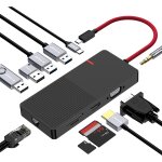 Station d'accueil usb c dual display adaptateur multiport usb c vers hdmi 11 - en - 1 avec vga 100w pd ...