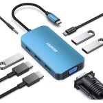 Station d'accueil usb c, hub usb c 8 - en - 1 avec triple affichage, double hdmi, vga, 3 * usb 3. 0, ... Station d'accueil usb c, hub usb c 8 - en - 1 avec triple affichage, double hdmi, vga, 3 * usb 3. 0, ...