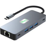 Station d'accueil usb c vers double �cran, adaptateur multiport usb c vers double hdmi 4k@60hz (10 en ...