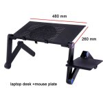 Style 3 48cm noir plateau de bureau portable ergonomique en aluminium réglable pour lit, support de table ... Style 3 48cm noir plateau de bureau portable ergonomique en aluminium réglable pour lit, support de table ...
