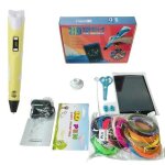 Stylo d'impression 3d pour enfants 20 couleurs pla avec protections des doigts jaune yonis