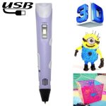Stylo d'impression 3d usb a vitesse r�glable avec filament abs violet yonis