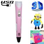 Stylo imprimante 3d portable usb violet pour crativit et art 3d rose 2 yonis