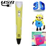 Stylo imprimante 3d portatif usb bleu pour artistes et cratifs jaune yonis