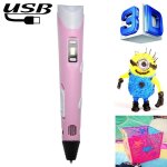 Stylo imprimante 3d portatif usb bleu pour artistes et créatifs rose yonis Stylo imprimante 3d portatif usb bleu pour artistes et créatifs rose yonis
