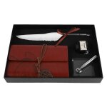 Stylo à plume en cuir rétro pour carnet de notes, stylo à plume, ensemble de bouteilles d'encre, boîte ... Stylo à plume en cuir rétro pour carnet de notes, stylo à plume, ensemble de bouteilles d'encre, boîte ...