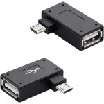 Subzonal - lot de 2 adaptateurs micro usb avec design angulaire, pour tablette, cl� tv en streaming (gauche ...