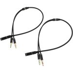 Subzonal - 2 pi�ces c�ble r�partiteur audio y noir rallonge jack m�le vers deux prises jack femelle adaptateur ...