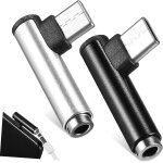 Subzonal - 2pi�ces adaptateur usb - c vers jack � angle droit convertisseur audio compact noir et gris ...