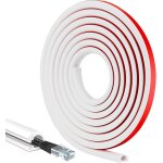 Subzonal - 3 mtres de goulotte passe cables auto - adhsif cache cable tv mural demi - rond en pvc souple ...