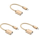Subzonal - 3pi�ces c�ble adaptateur otg usb or connecteur de donn�es pour smartphones et compatible avec ...