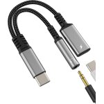Subzonal - adaptateur usb c vers prise jack 3, 5 pour apple (2 en 1) - c�ble r�partiteur de chargeur ...
