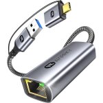 Subzonal - adaptateur usb ethernet, 1gbps, 2 - en - 1 adaptateur usb 3. 0 et usb - c vers rj45 r�seau ...