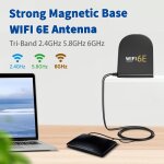 Subzonal - antenne wifi 6e tri - band 2, 4 ghz 5 ghz 6 ghz, 8 dbi antenne mimo avec base magnétique, ... Subzonal - antenne wifi 6e tri - band 2, 4 ghz 5 ghz 6 ghz, 8 dbi antenne mimo avec base magnétique, ...