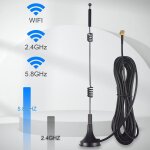 Subzonal - antenne wifi double bande 2, 4 ghz 5 ghz 5, 8 ghz base magnétique mimo connecteur sma à gain ... Subzonal - antenne wifi double bande 2, 4 ghz 5 ghz 5, 8 ghz base magnétique mimo connecteur sma à gain ...