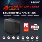 Subzonal - as5402t nimbustor 2 gen2 - serveur nas 2 baies, quad - core 2. 0ghz cpu, 4 emplacements m. ... Subzonal - as5402t nimbustor 2 gen2 - serveur nas 2 baies, quad - core 2. 0ghz cpu, 4 emplacements m. ...