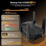 Subzonal - ax3000 rpteur wifi, wifi 6 repeteur wifi puissant 5ghz&2. 4ghz avec 4 antennes amplificateur ...