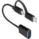 Subzonal - c�ble adaptateur court usb type c m�le vers usb 3. 0 femelle, adaptateur otg, c�ble de synchronisat ...