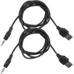 Subzonal - c�ble adaptateur usb vers prise jack 3, 5 mm en pvc lot de 2 c�bles de charge et audio pour ...