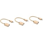 Subzonal - c�ble otg 3 pi�ces pour smartphones adaptateur usb rallonge de ligne de donn�es plaqu� or