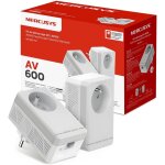 Subzonal - mercusys mp300p kit cpl 600mbps avec 1 port et prise intgre type f, boitier cpl kit de 2 ...