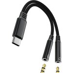 Subzonal - r�partiteur de casque usb c vers prise jack 3, 5 mm (2 en 1) c�ble auxiliaire femelle pour ...