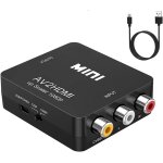 Suny - adaptateur rca vers hdmi, convertisseur av vers hdmi, 1080p mini rca composite cvbs video audio ...