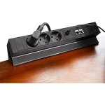 Suny - prise de table 3 compartiments, avec prise de charge usb de type a et de type c, 2 rj45, hdmi, ...